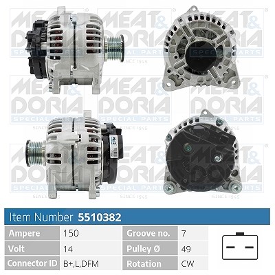 Meat & Doria Generator [Hersteller-Nr. 5510382] für Nissan, Renault, Opel, Fiat, Vauxhall