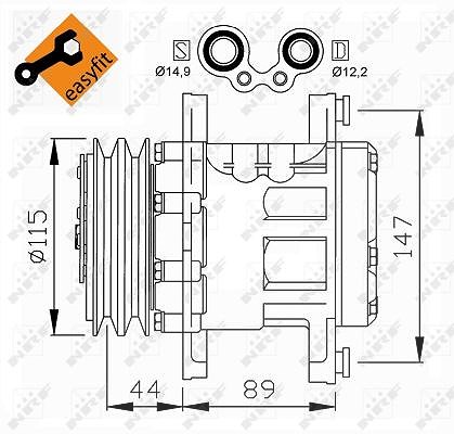 Nrf Kompressor, Klimaanlage [Hersteller-Nr. 32207] für Fiat