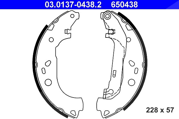 Ate Bremsbackensatz [Hersteller-Nr. 03.0137-0438.2] für Ford