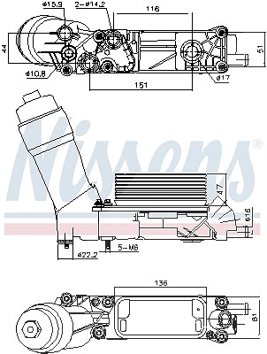 Nissens Ölkühler, Motoröl [Hersteller-Nr. 91335] für Jeep, Chrysler, Lancia, Dodge, Fiat