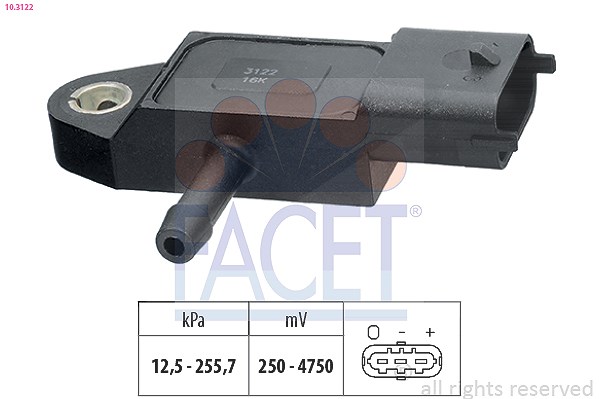 Facet Sensor, Ladedruck [Hersteller-Nr. 10.3122] für Suzuki, Dacia, Renault, Nissan, Vauxhall, Opel