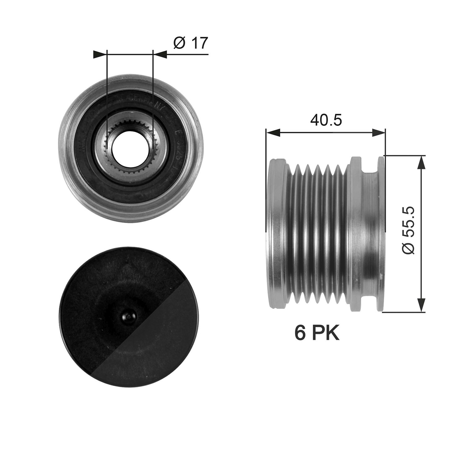 Gates Generatorfreilauf [Hersteller-Nr. OAP7040] für VW, Seat, Ford