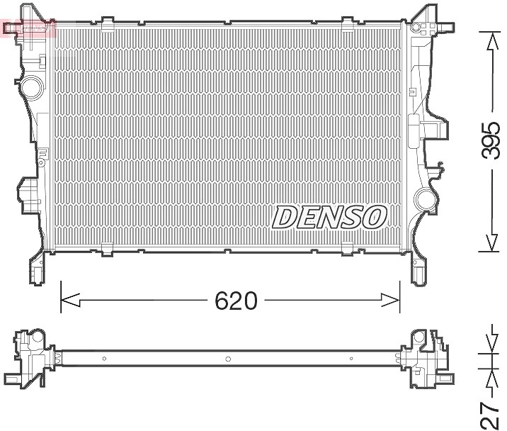Denso Kühler, Motorkühlung [Hersteller-Nr. DRM09045] für Alfa Romeo, Jeep, Fiat