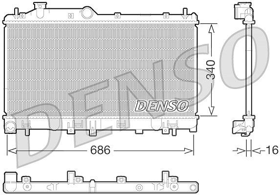 Denso Kühler, Motorkühlung [Hersteller-Nr. DRM36014] für Subaru