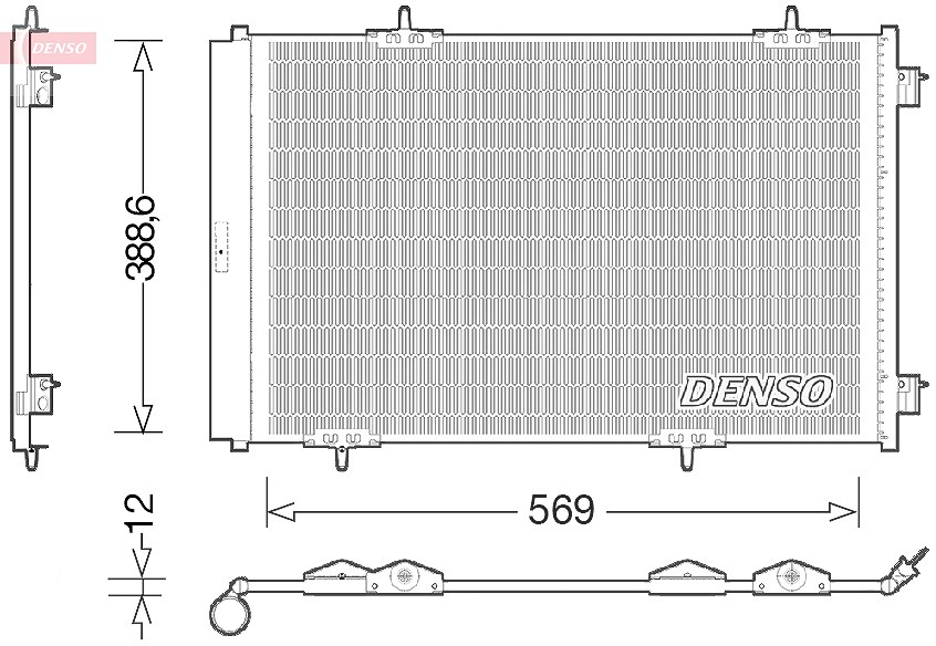 Denso Kondensator, Klimaanlage [Hersteller-Nr. DCN21030] für Peugeot, Citroën