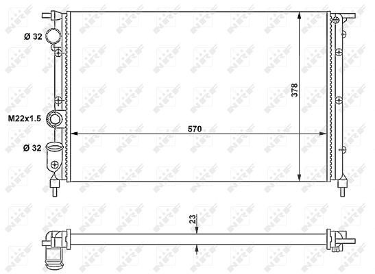 Nrf Kühler, Motorkühlung [Hersteller-Nr. 58852] für Renault