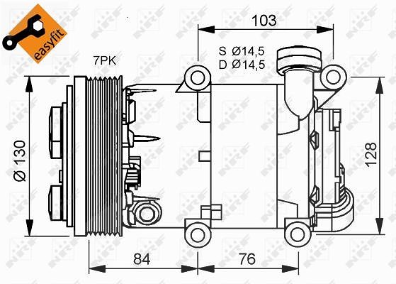 Nrf Kompressor, Klimaanlage [Hersteller-Nr. 32410] für Ford