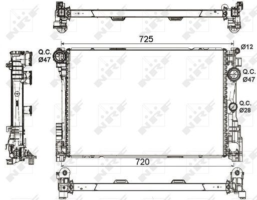 Nrf Kühler, Motorkühlung [Hersteller-Nr. 53113] für Mercedes-Benz