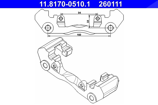 Ate Halter, Bremssattel [Hersteller-Nr. 11.8170-0510.1] für Mercedes-Benz, VW