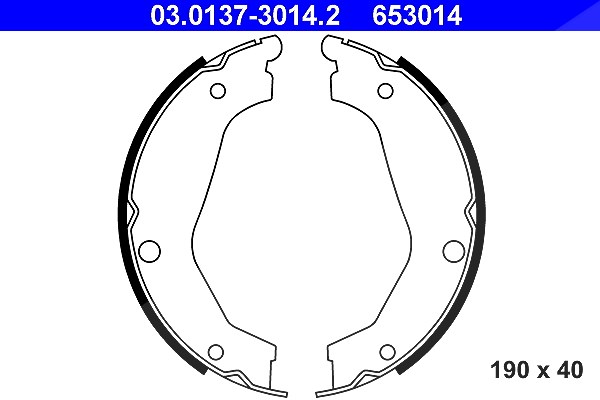 Ate Bremsbackensatz, Feststellbremse [Hersteller-Nr. 03.0137-3014.2] für Hyundai