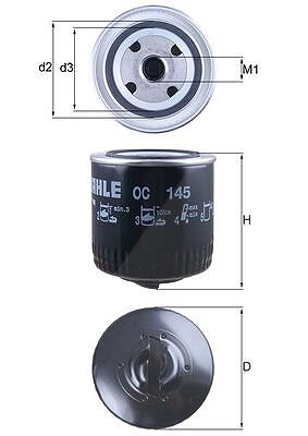 Mahle Ölfilter [Hersteller-Nr. OC145] für Seat, Skoda, VW