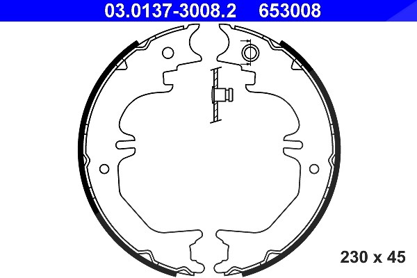 Ate Bremsbackensatz, Feststellbremse [Hersteller-Nr. 03.0137-3008.2] für Toyota, Lexus