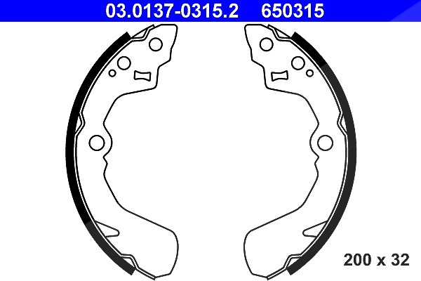 Ate Bremsbackensatz [Hersteller-Nr. 03.0137-0315.2] für Suzuki, Subaru, Daihatsu