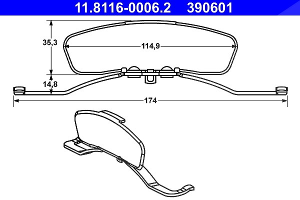 Ate Feder, Bremssattel [Hersteller-Nr. 11.8116-0006.2] für Audi, Seat