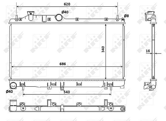 Nrf Kühler, Motorkühlung [Hersteller-Nr. 53929] für Subaru