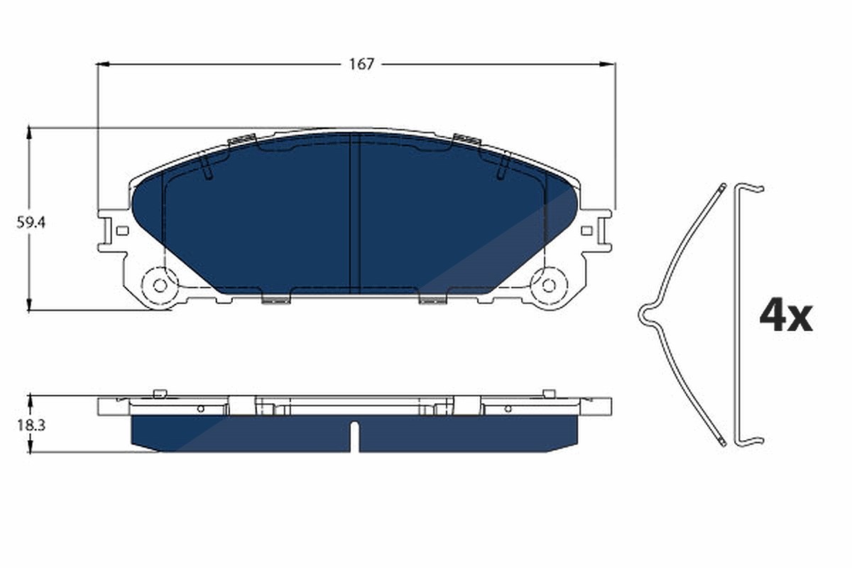 Trw Bremsbelagsatz, Scheibenbremse [Hersteller-Nr. GDB3484BTE] für Lexus, Toyota