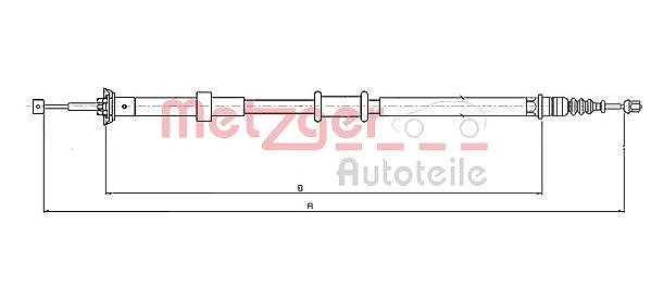 Metzger Autoteile Seilzug, Feststellbremse [Hersteller-Nr. 12.0727] für Fiat