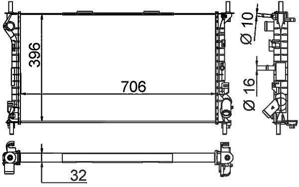 Mahle Kühler, Motorkühlung [Hersteller-Nr. CR1196000P] für Ford