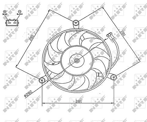 Nrf Lüfter, Motorkühlung [Hersteller-Nr. 47745] für VW