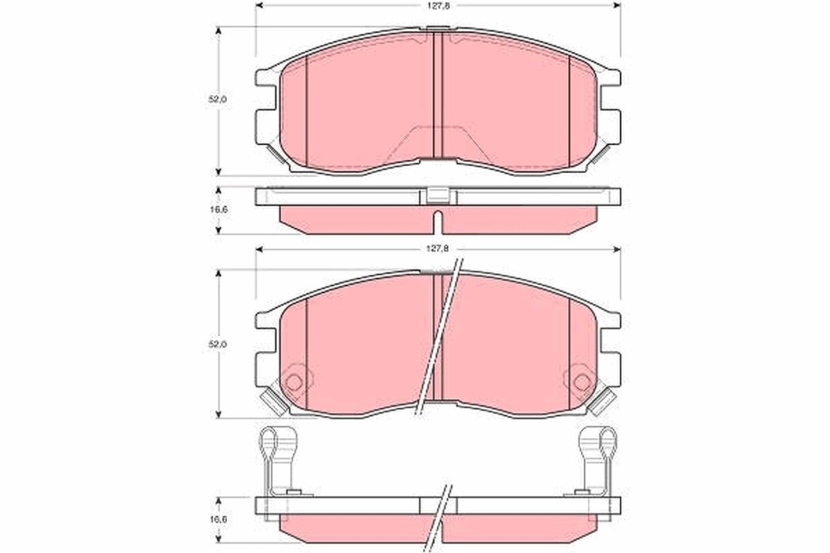 Trw Bremsbelagsatz, Scheibenbremse [Hersteller-Nr. GDB3133] für Proton, Mitsubishi