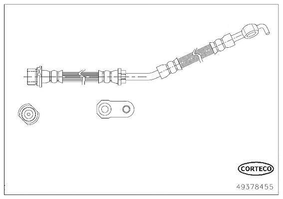 Corteco Bremsschlauch ERSTAUSRÜSTERQUALITÄT [Hersteller-Nr. 49378455] für Toyota