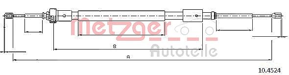 Metzger Autoteile Seilzug, Feststellbremse [Hersteller-Nr. 10.4524] für Citroën