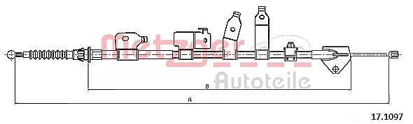 Metzger Autoteile Seilzug, Feststellbremse [Hersteller-Nr. 17.1097] für Toyota