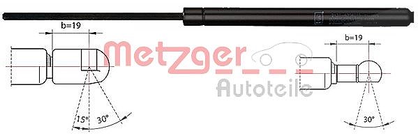 Metzger Autoteile Gasfeder, Koffer-/Laderaum [Hersteller-Nr. 2110356] für Saab
