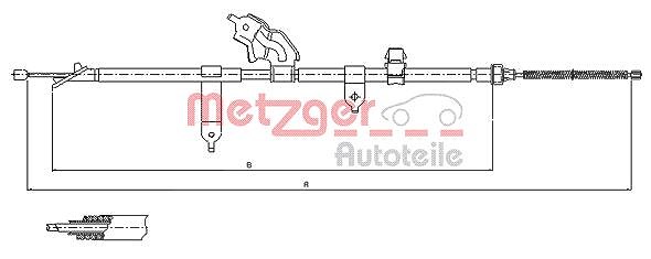 Metzger Autoteile Seilzug, Feststellbremse [Hersteller-Nr. 17.1080] für Toyota