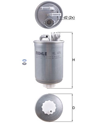 Mahle Kraftstofffilter [Hersteller-Nr. KL476D] für VW, Ford, Seat