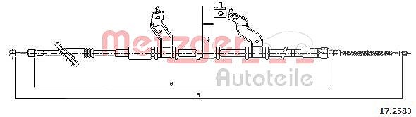 Metzger Autoteile 1x Handbremsseil Scheibenbremse Hinterachse [Hersteller-Nr. 17.2583] für Hyundai