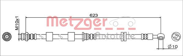 Metzger Autoteile Bremsschlauch [Hersteller-Nr. 4111741] für Mitsubishi