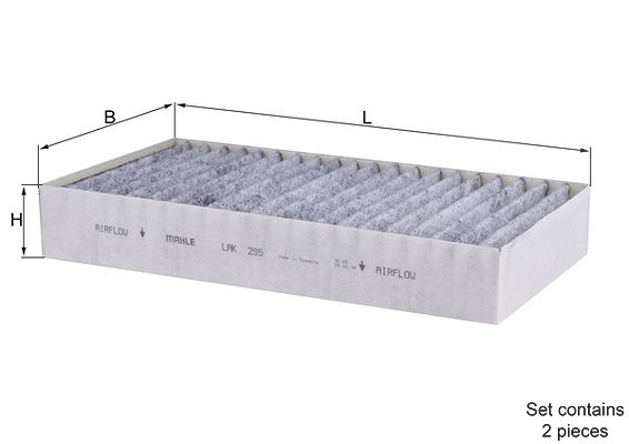 Mahle Innenraumfilter (Pollenfilter) mit Aktivkohle 2-er [Hersteller-Nr. LAK295/S] für Mercedes-Benz