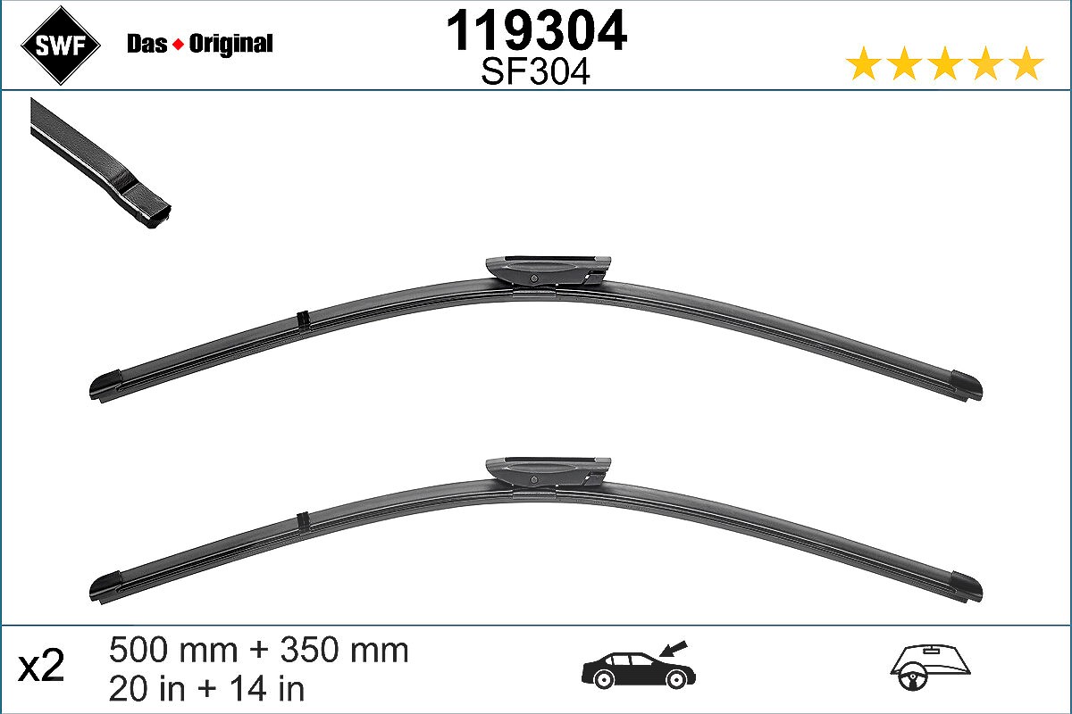 Swf Wischblatt [Hersteller-Nr. 119304] für Renault, Smart