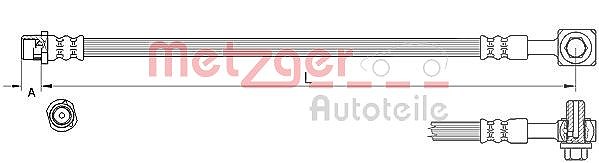 Metzger Autoteile Bremsschlauch [Hersteller-Nr. 4111626] für Vauxhall, Opel