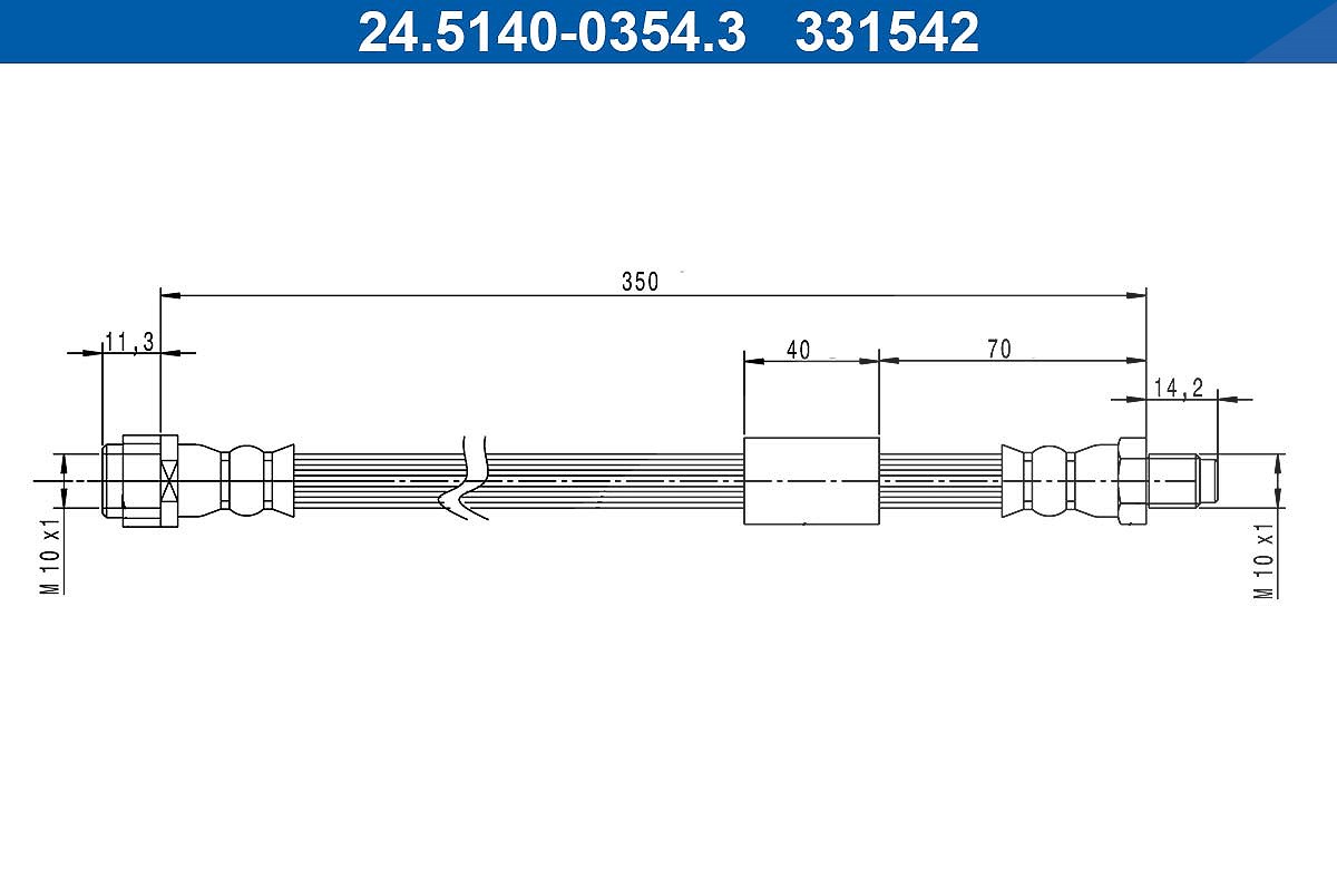 Ate Bremsschlauch [Hersteller-Nr. 24.5140-0354.3] für Mercedes-Benz