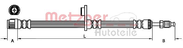 Metzger Autoteile Bremsschlauch [Hersteller-Nr. 4110226] für Peugeot, Citroën