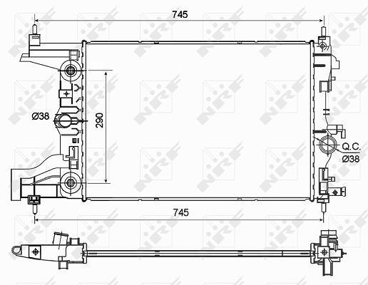 Nrf Kühler, Motorkühlung [Hersteller-Nr. 53122] für Chevrolet, Vauxhall, Opel