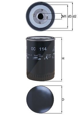 Mahle Ölfilter [Hersteller-Nr. OC114] für Opel, Chevrolet, Renault, Hummer