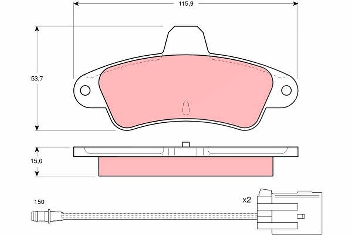Trw Bremsbelagsatz, Scheibenbremse [Hersteller-Nr. GDB1112] für Ford
