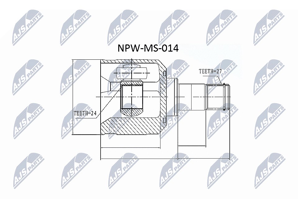 Nty Gelenksatz, Antriebswelle [Hersteller-Nr. NPW-MS-014] für Mitsubishi