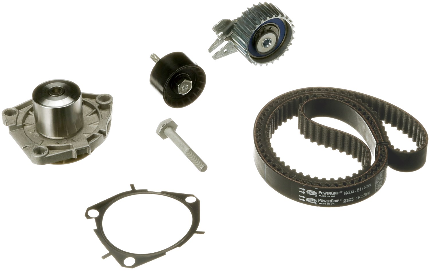 Gates Wasserpumpe + Zahnriemensatz [Hersteller-Nr. KP15646XS] für Chrysler, Jeep, Fiat, Suzuki, Vauxhall, Lancia, Alfa Romeo, Opel
