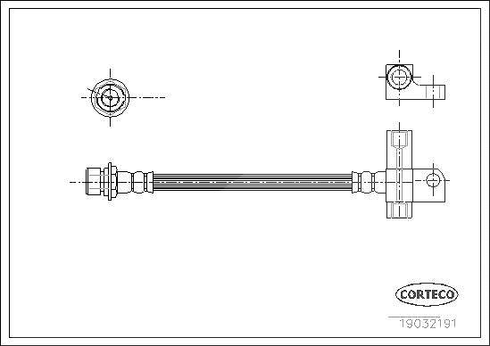 Corteco Bremsschlauch Hinterachse ERSTAUSRÜSTERQUALITÄT [Hersteller-Nr. 19032191] für Ford, Land Rover