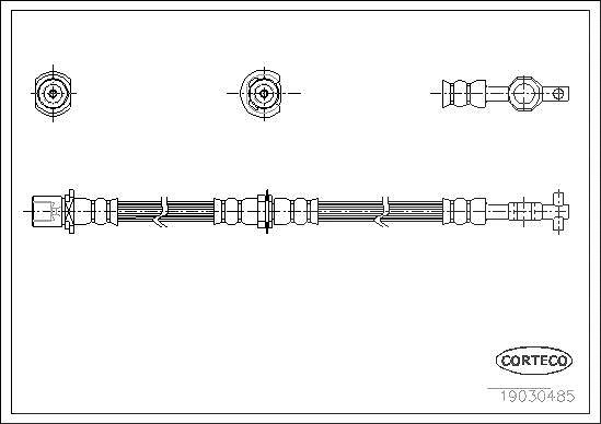 Corteco Bremsschlauch ERSTAUSRÜSTERQUALITÄT [Hersteller-Nr. 19030485] für Toyota