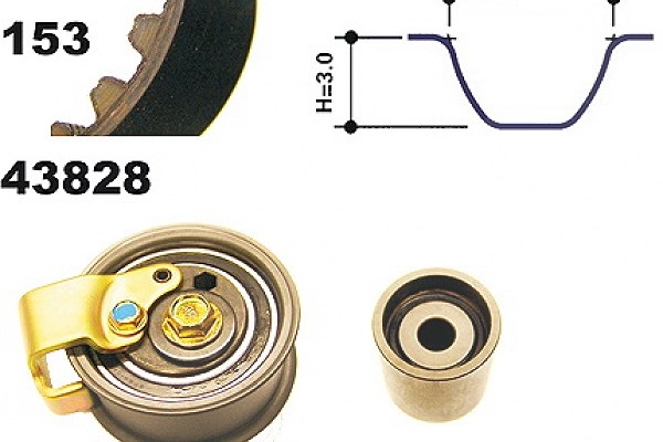 Mapco Zahnriemensatz [Hersteller-Nr. 23828] für Audi, VW