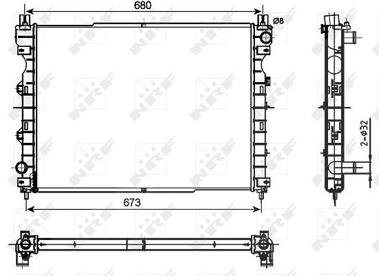 Nrf Kühler, Motorkühlung [Hersteller-Nr. 53096] für Land Rover