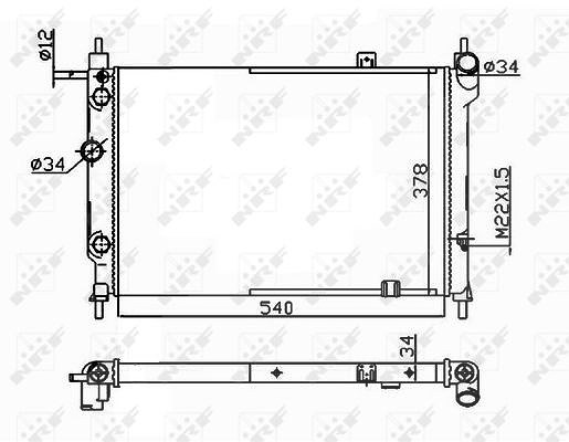 Nrf Kühler, Motorkühlung [Hersteller-Nr. 514647] für Opel, Vauxhall