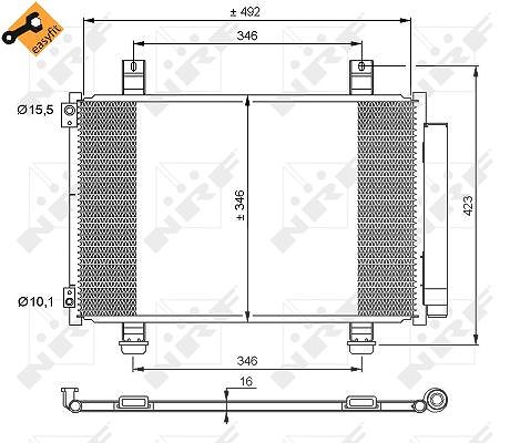 Nrf Kondensator, Klimaanlage [Hersteller-Nr. 35854] für Suzuki, Opel, Vauxhall