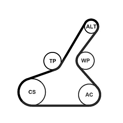 Continental Ctam Keilrippenriemensatz [Hersteller-Nr. 6PK1190K1] für Mazda