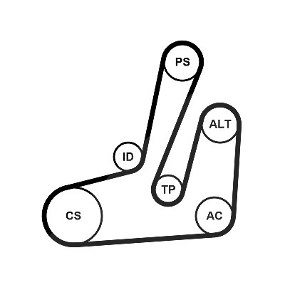 Continental Ctam Keilrippenriemensatz [Hersteller-Nr. 6PK1390K1] für Citroën, Peugeot, Fiat